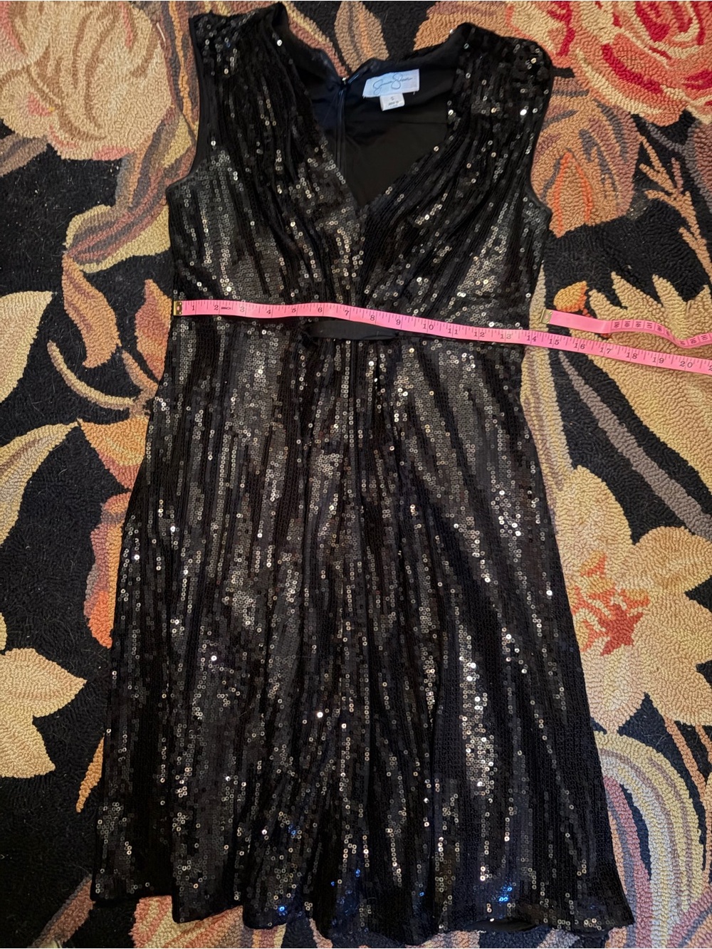 Jessica Simpson Black Sequin V-Neck Mini Dress